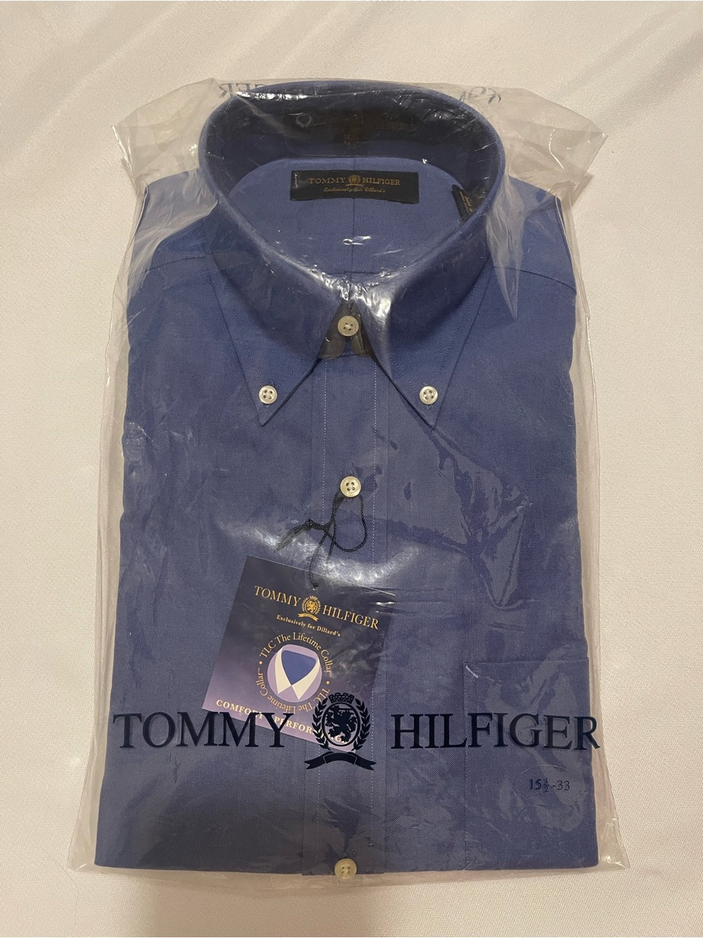 Tommy Hilfiger Men’s Royal Blue Button-Down Dress Shirt
